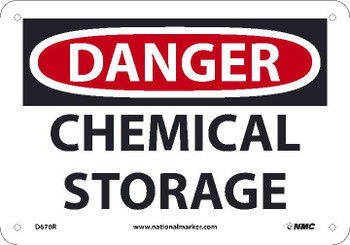 Danger: Chemical Storage - 7X10 - Rigid Plastic Sign - D678R