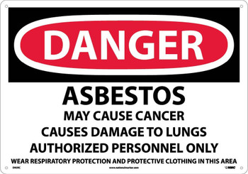 Danger: Asbestos Cancer And Lung Disease Hazard - 14X20 - Rigid Plastic - D95RC