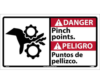 Danger: Pinch Points (Bilingual W/Graphic) - 10X18 - PS Vinyl - DBA9P