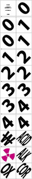 2" Numbers And Symbols - 3-0 - 3-1 - 3-2 - 3-3 - 3-4 - Alk - Acid - Cor - Ox - Radiation Symbol - No Water Symbols - Package 21 - P/S Vinyl - - DCLN2