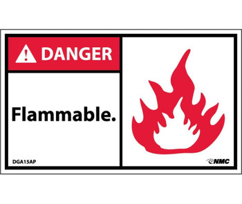 Danger: Flammable (Graphic) - 3X5 - PS Vinyl - Pack of 5 - DGA15AP