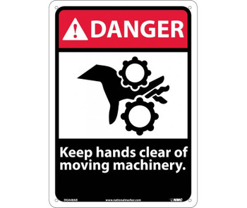 Danger: Keep Hands Clear Of Moving Machinery - 14X10 - .040 Alum - DGA48AB