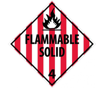Placard - Flammable Solid 4 - 10.75X10.75 - PS Vinyl - DL11P
