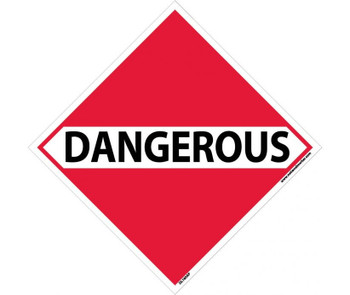 Dot Shipping Labels - Dangerous - 4X4 - PS Vinyl - Pack of 25 - DL160AP