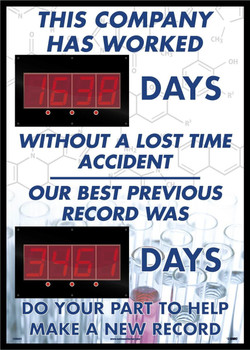 Digital Scoreboard - This Company Has Worked Days Without A Lost Time Accident The Best Previous Record Was Days Do Your Part Help Make A New Record - 2 Leds - Science Image - DSB851