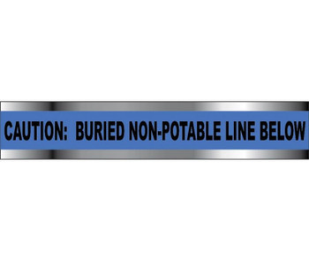 Detectable Underground Tape - Caution Non Potable Water Line Below - 3"X1000' - DT3 BNPW