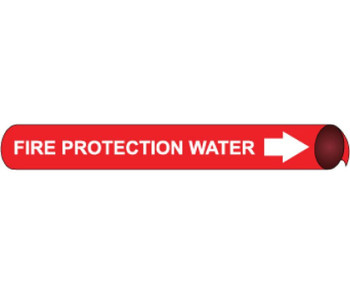 Pipemarker Precoiled - Fire Protection Water W/R - Fits 4 5/8"-5 7/8" Pipe - E4043
