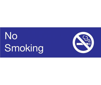 Engraved - No Smoking - Graphic - 3X10 - Blue - 2Ply Plastic - EN15BL