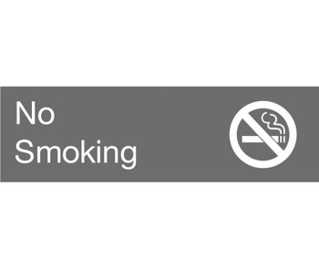 Engraved - No Smoking - Graphic - 3X10 - Grey - 2Ply Plastic - EN15GY