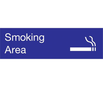 Engraved - Smoking Area - Graphic - 3X10 - Blue - 2Ply Plastic - EN21BL