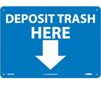 Deposit Trash Here (Graphic) 10X14 - .040 Alum - ENV28AB