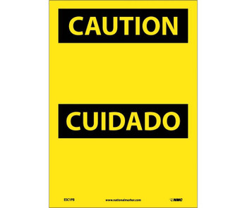 Caution: (Header Only) (Bilingual) - 14X10 - PS Vinyl - ESC1PB