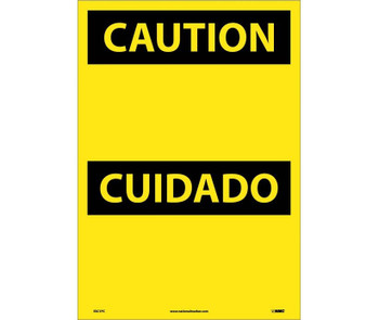 Caution: (Header Only) (Bilingual) - 20X14 - PS Vinyl - ESC1PC