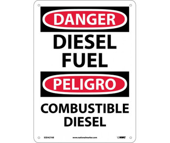 Danger: Diesel Fuel Bilingual - 14X10 - .040 Alum - ESD427AB