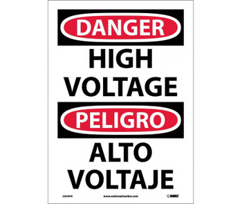 Danger: High Voltage (Bilingual) - 14X10 - PS Vinyl - ESD49PB