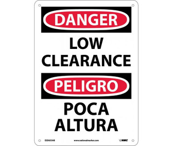 Danger: Low Clearance - Bilingual - 14X10 - .040 Alum - ESD655AB