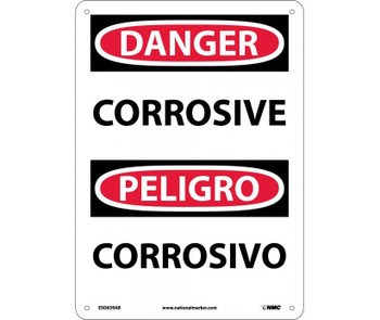 Danger: Corrosive - Bilingual - 14X10 - .040 Alum - ESD659AB