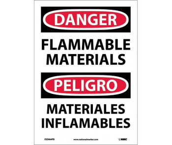 Danger: Flammable Materials - Bilingual - 14X10 - PS Vinyl - ESD664PB