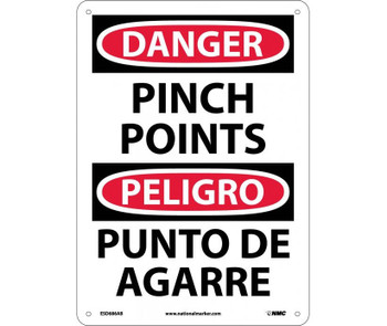 Danger: Pinch Point - Bilingual - 14X10 - .040 Alum - ESD686AB