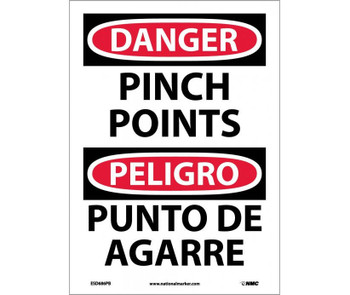 Danger: Pinch Point - Bilingual - 14X10 - PS Vinyl - ESD686PB