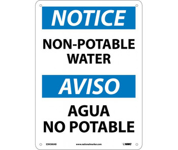 Notice: Non-Potable Water - Bilingual - 14X10 - . 040 Alum - ESN380AB