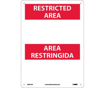 Restricted Area Area Restringida Blank - Bilingual - 14X10 - .040 Alum - ESRA1AB