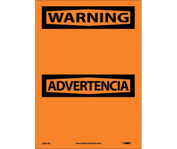 Warning Advertencia Blank - Bilingual - 14X10 - PS Vinyl - ESW1PB