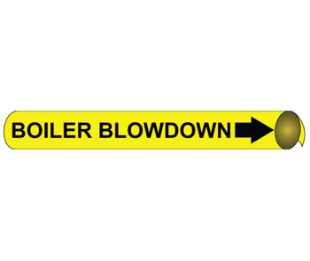 Pipemarker Strap-On - Boiler Blowdown B/Y - Fits 6"-8" Pipe - F4007