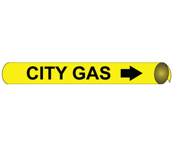 Pipemarker Strap-On - City Gas B/Y - Fits 6"-8" Pipe - F4017