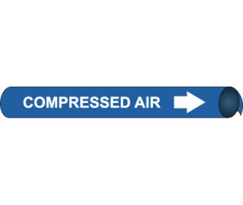 Pipemarker Strap-On - Compressed Air W/B - Fits 6"-8" Pipe - F4022