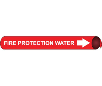 Pipemarker Strap-On - Fire Protection Water W/R - Fits 6"-8" Pipe - F4043