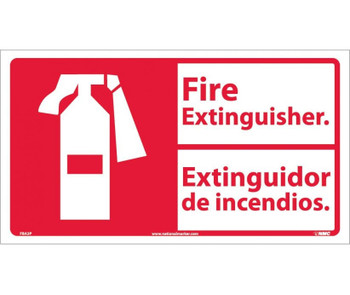 Fire Extinguisher (Bilingual W/Graphic) - 10X18 - PS Vinyl - SPSA121P