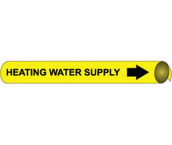 Pipemarker Strap-On - Heating Water Supply B/Y - Fits 8"-10" Pipe - G4056