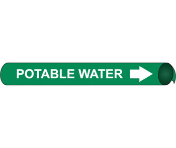 Pipemarker Strap-On - Potable Water W/G - Fits 8"-10" Pipe - G4084