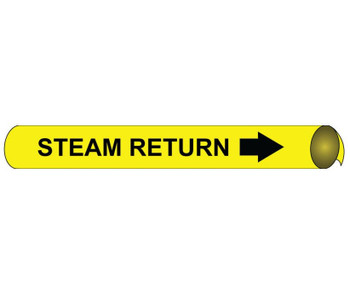 Pipemarker Strap-On - Steam Return B/Y - Fits 8"-10" Pipe - G4098