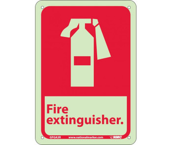 Fire - Fire Extinguisher - 10X7 - Rigid Plasticglow - GFGA3R