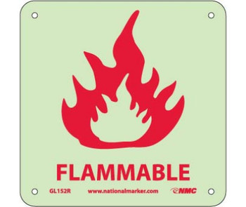 Fire - Flammable - 7X7 - Rigid Plasticglow - GL152R