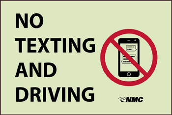 No Texting While Driving (Graphic) - 2X3 - Glo PS Vinyl - Pack of 25 - GLHH404