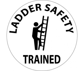 Ladder Safety Trained - Graphic - 2" Dia - PS Vinyl - Pack of 25 - HH116