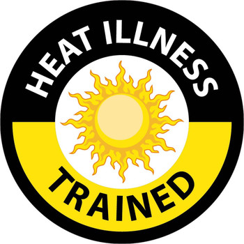 Hard Hat Label - Heat Illness Trained - 2"Dia. Reflective PS Vinyl - Pack of 25 - HH122R