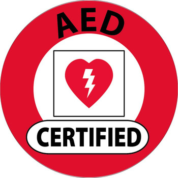 Hard Hat Emblem - Aed Certified - 2" Dia - PS Vinyl - HH132