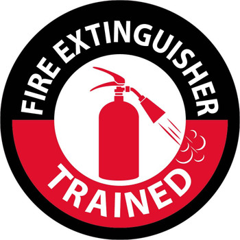 Hard Hat Label - Fire Extinguisher Trained - 2" Dia - Reflective PS Vinyl - Pack of 25 - HH136R