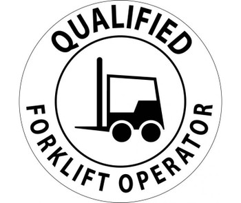 Hard Had Emblem - Qualified Forklift Operator - 2" Dia - PS Vinyl - HH17