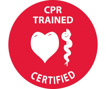 Hard Hat Emblem - Cpr Trained Certified - 2 Dia - PS Vinyl - Pack of 25 - HH70