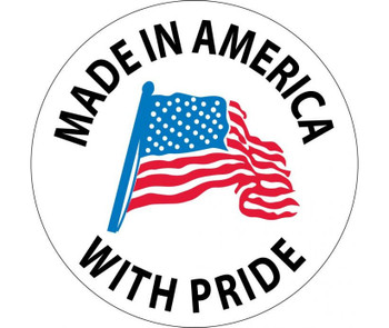 Hard Hat Emblem - Made In America With Pride - 2 Dia - PS Vinyl - Pack of 25 - HH75