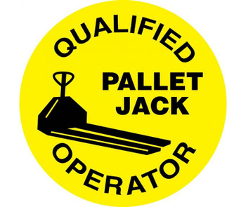 Hard Hat Emblem - Qualified Pallet Jack Operator - 2 Dia - PS Vinyl - Pack of 25 - HH85