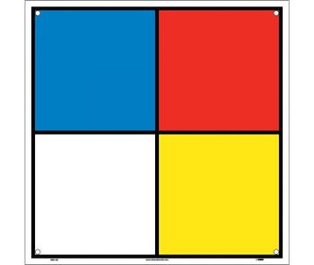 Hazardous Materials Systems Label - 10.5X10.5 - Rigid Plastic Square Corners With Holes. - HMS10R