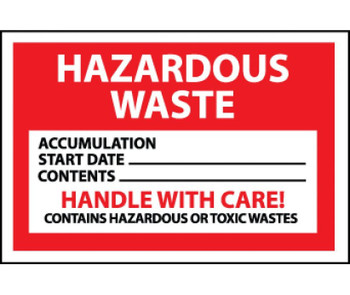 Labels - Hazardous Waste - 4X6 - PS Vinyl - 500/Roll - HW20ALV