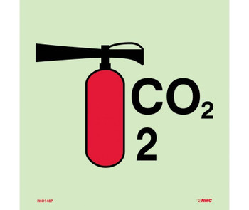 Imo - Symbol - Fire Extinguisher - Co2 - 6X6 - Glow Vinyl Laminated - IMO148P