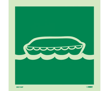 Imo - Symbol - Life Boat - 6X6 - Glow Vinyl Laminated - IMO196P